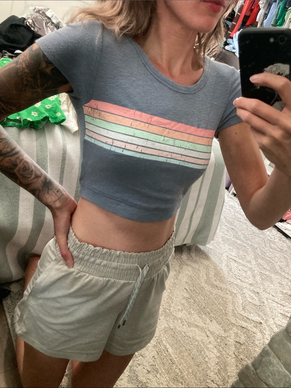 Cropped Striped Tee